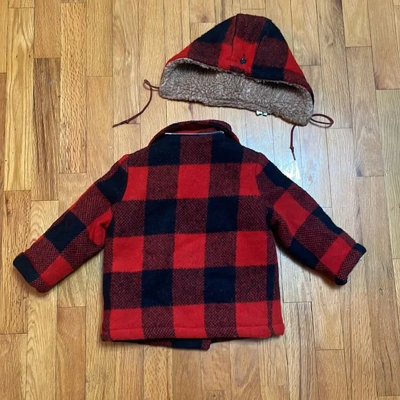 Vintage Buffalo Plaid Fieldston 3T coat with detachable hood